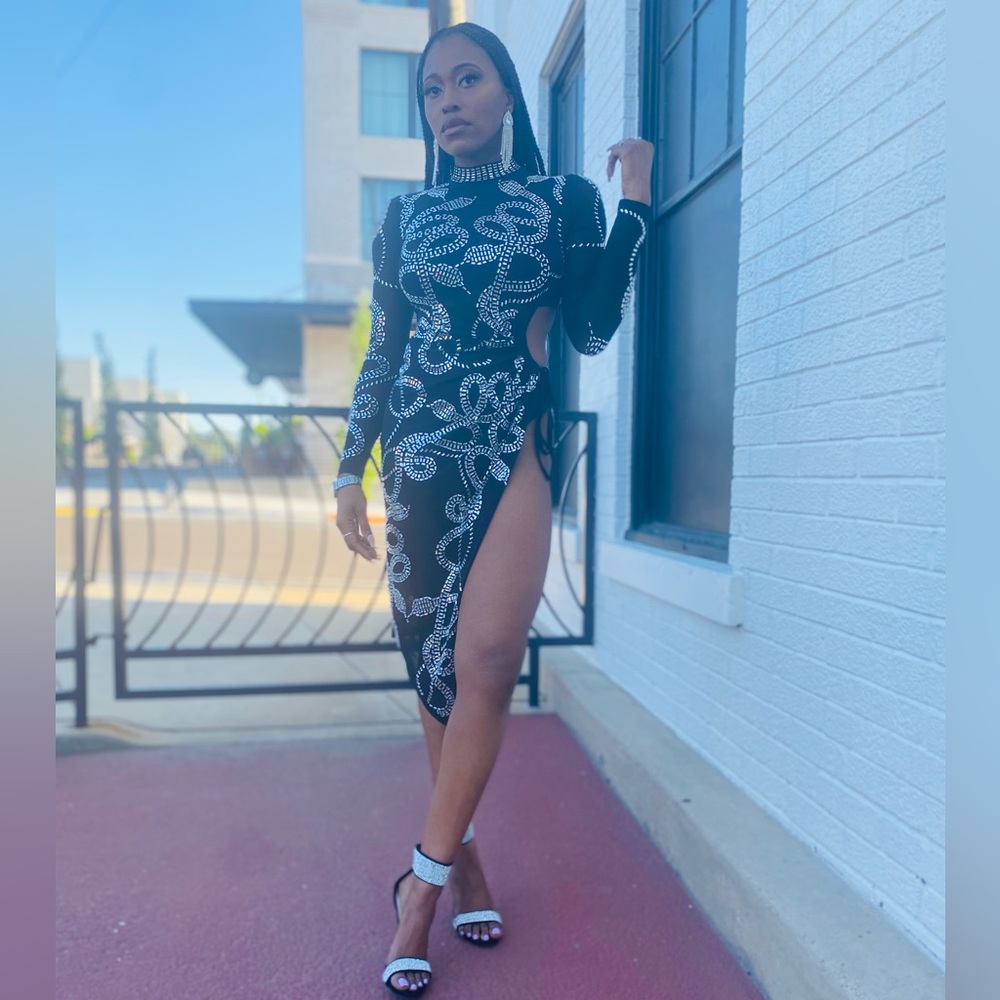 Rhinestone Serpent Dress